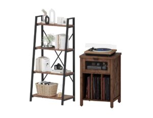 bon augure 4 tier bookshelf and record stand