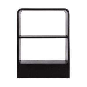 Kate and Laurel Kato Modern Wall Shelf with Drawer, 18 x 24, Black, Decorative Over The Toilet Shelf for Use as Bathroom Storage or Living Room Display Shelf