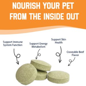 Pet Nutritional 12-in-1 Multivitamin Supplement Tablets for Dogs& Cats, Supports Immune, Skin, Gut Health with Vitamins A, B, C, D, E & Minerals, 150 Tablets