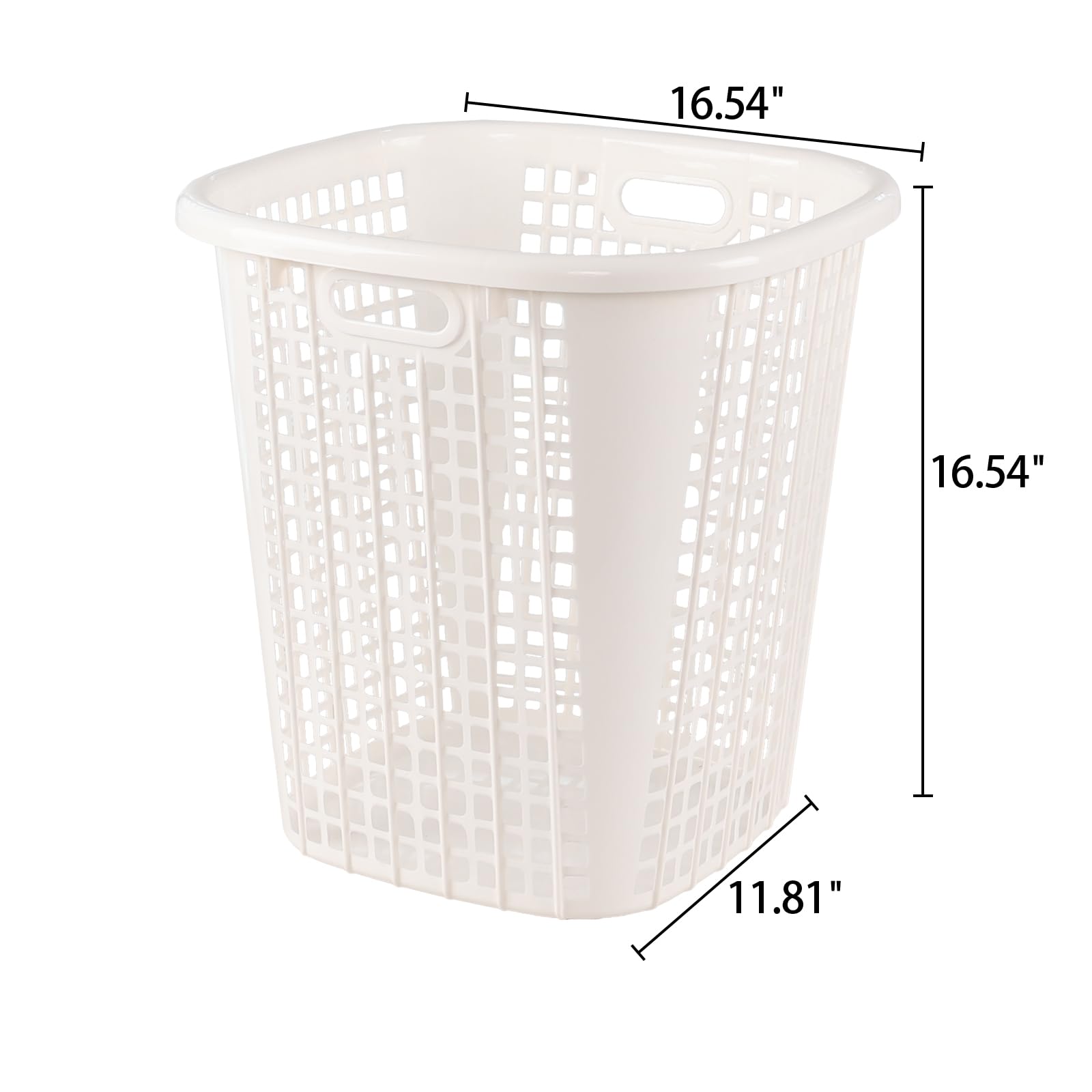 Ucake 6 Packs 50 Liter Plastic Laundry Basket Hamper with Handles, Tall Laundry Hamper Baskets, White