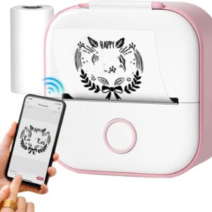 gemdwpw Snapprint Portable Printer, Printpod, Mini Photo Sticker Printer, Print Pod, Mini Sticker Portable Printer for School-White||4* Pod Roll