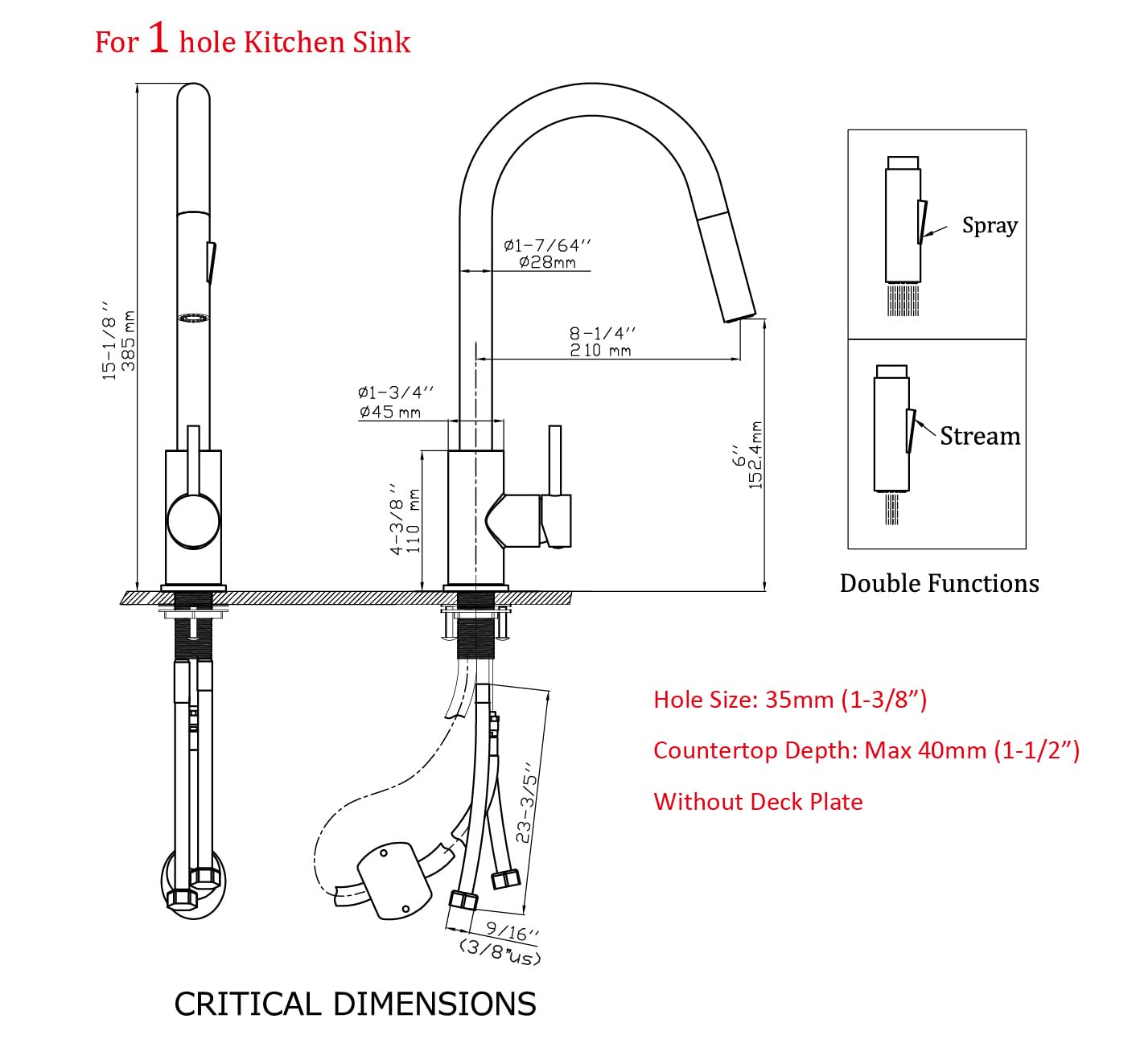 Havin Kitchen Faucet and Pot Filler Faucet