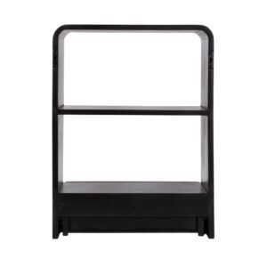 Kate and Laurel Kato Modern Wall Shelf with Drawer, 18 x 24, Black, Decorative Over The Toilet Shelf for Use as Bathroom Storage or Living Room Display Shelf