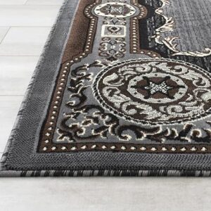 champion rugs Premium 3D Effect Hand Carved Thick Modern Cowboy Lodge Texas Star Grey Traditional Area Rug (5' 3" X 7' 5")