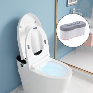 8Pcs Bidet Height-increasing Pads Toilet Seat Risers Toilet Lid Rubber Bumpers with 2 Heights Adjustment Grey & Clear Self Adhesive Universal Bidet Bumpers Replacement Bumpers for Toilet Seat