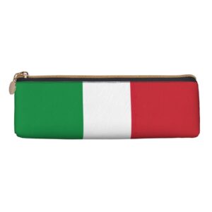 JIPOFD Italian Flag Creative Triangular Leather Pencil Case Is Light And Convenient With Large Storage Capacity