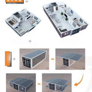 20ft Portable & Customizable Tiny House | Expandable Modular Folding Design | Perfect for Hotels, Offices, Villas, Shops, Warehouses & More | Top-Grade Steel Frame & Flame-Retardant Panels