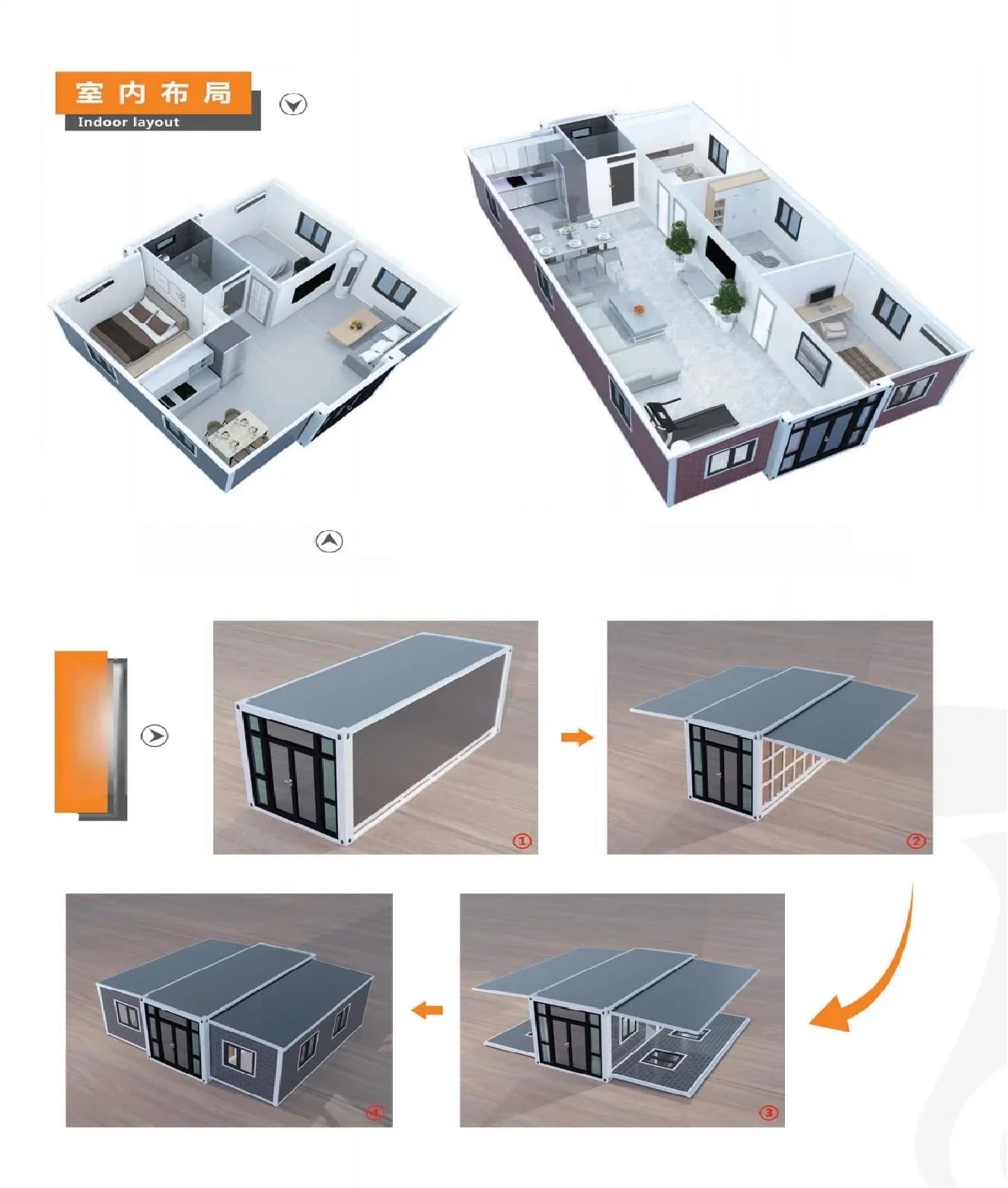 20ft Portable & Customizable Tiny House | Expandable Modular Folding Design | Perfect for Hotels, Offices, Villas, Shops, Warehouses & More | Top-Grade Steel Frame & Flame-Retardant Panels