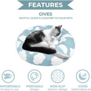 Whiskers & Friends Cat Bed, Cat Beds for Indoor Cats Washable, Small Dog Bed Calming Pet Bed, Cat Beds & Furniture, Large Cat Bed, Kitty Kitten Bed