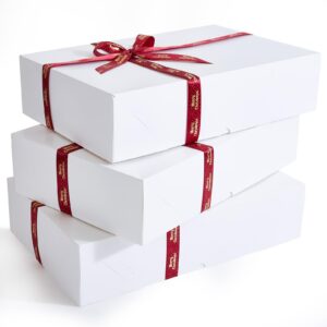 STYPOP 12 White Gift Boxes with Lids for Presents - 6 X-Large Gift Boxes 4in Deep for Sweaters or Robes, 6 Large Shirt Boxes 2in Deep for Christmas, Holidays, Birthday, Wedding