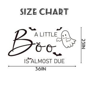 Gostman A Little Boo is Almost Due Decal - Halloween Balloon Arch Decal for Baby Shower,A Little Boo is Almost Due Party Decoration,Spooky Baby Gender Reveal Party Decor (Boo Decal)