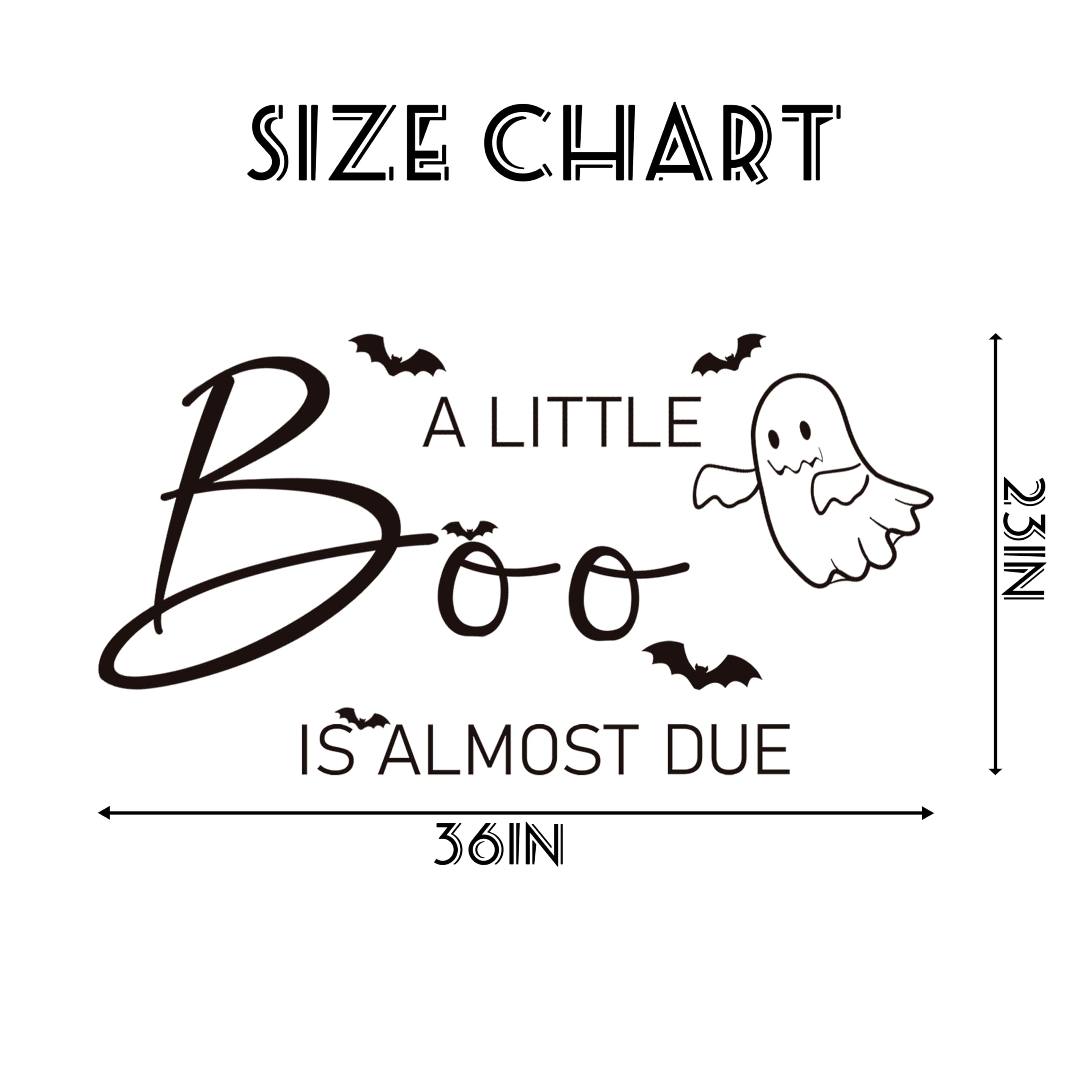 Gostman A Little Boo is Almost Due Decal - Halloween Balloon Arch Decal for Baby Shower,A Little Boo is Almost Due Party Decoration,Spooky Baby Gender Reveal Party Decor (Boo Decal)