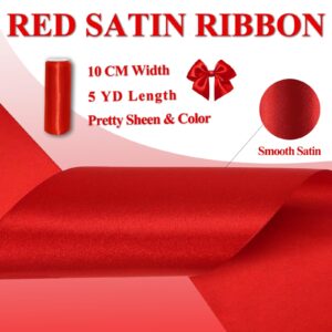 PURREITTI Red Grand Opening Ribbon Cutting Ceremony Kit with 25" Giant Scissors, 5Yd 4" Wide Ribbons, 10Ft Grand Opening Banner with Rope, 30 Pack Balloons Set with 3 Rolls 32Ft Ribbons