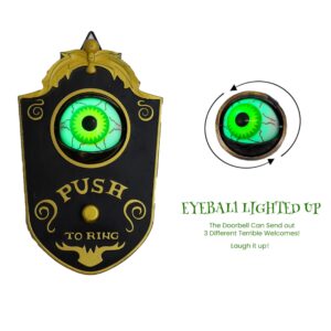 ReneeCho Halloween Doorbell Light-up Moving Eyeball Door Decors Black White