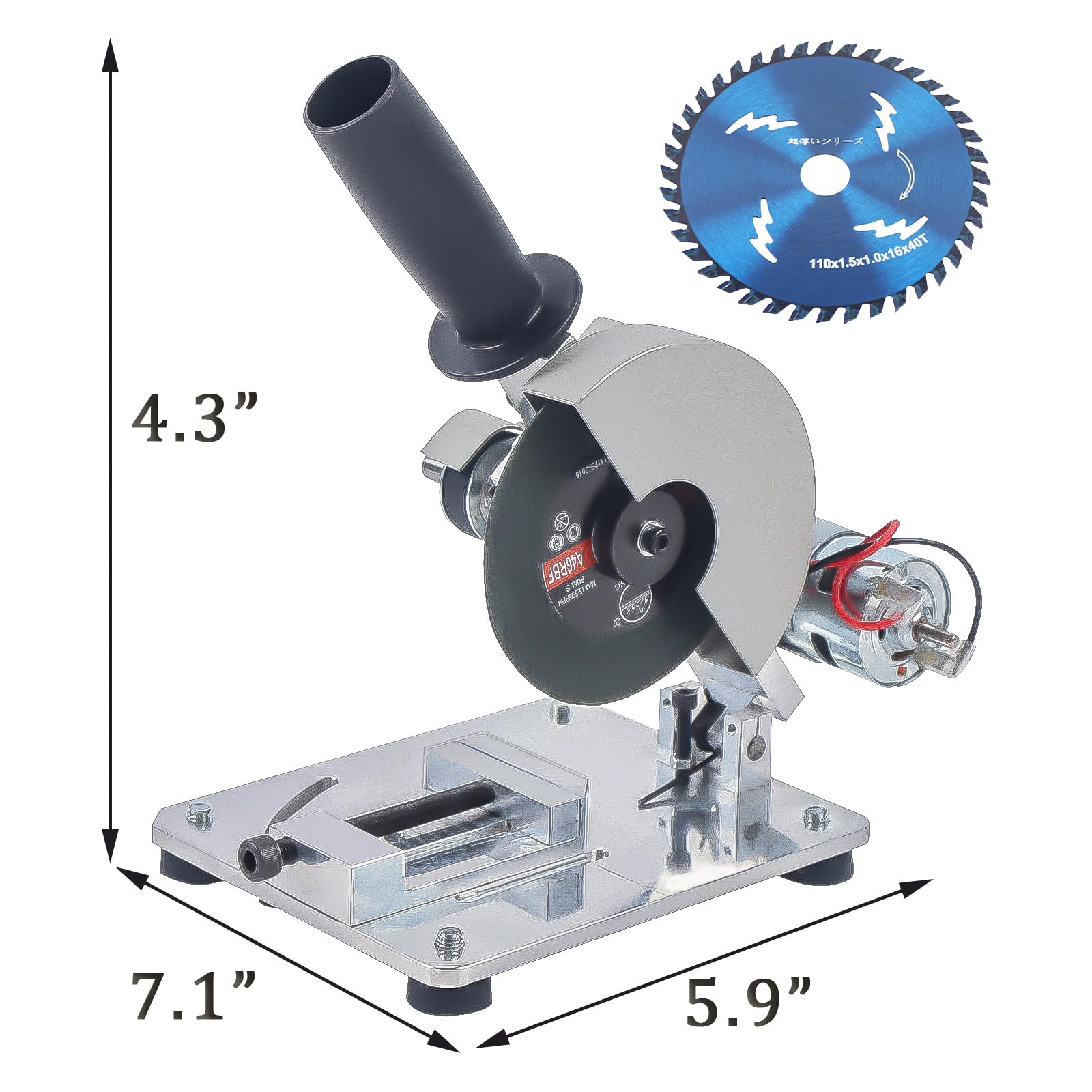 4" Mini Chop Saw, 9000 RPM – Adjustable 0-45° Angle & Height Miter Saw, Versatile Micro Cutter for Crafts – Ideal for Soft Metal, Wood, Aluminum – 110V, Includes 3 Blades