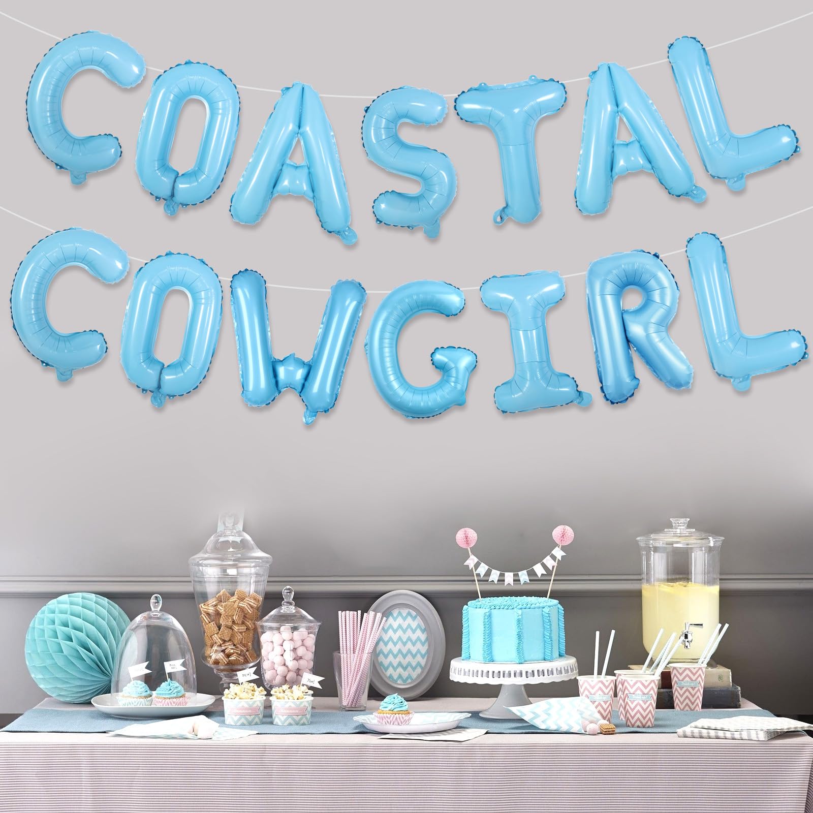 Wonmelody Cowgirl Bachelorette Decoration Coastal Cowgirl Balloon Banner Bachelorette Decor for Bridal Shower Coastal Theme Wedding Bachelorette Engagement Party