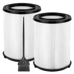 gazeer 2-pack vf4000 filter for ridgid shop vac,standard wet/dry vac filter replacement compatible with ridgid 5-20 gallon and husky 6-9 gallon wet/dry vacuums cleaner