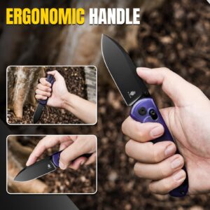 Kizer Drop Bear EDC Pocket Knife, 2.97” Nitro-V Steel Blade Magic Blue PC Folding Knife with Thumb Stud Opener, Lightweight Clutch Lock Camping Hunting Knife for Men Women Gift V3619A5