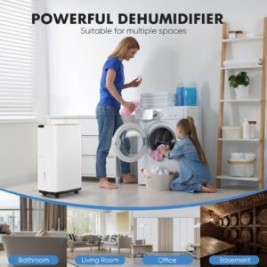 Sweetcrispy 2,000 Sq.Ft Energy Star Dehumidifier for Basement with Drain Hose, 30 Pint Portable Dehumidifiers for Home Bedroom Bathroom Large Room, Powerful Moisture Removal and Humidity Control