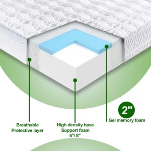 10 Inch King Memory Foam Mattress, Gel Foam Mattress with Breathable Cover, Bed in Box CertiPUR-US Certified, Covered Mattress Covered Mattress