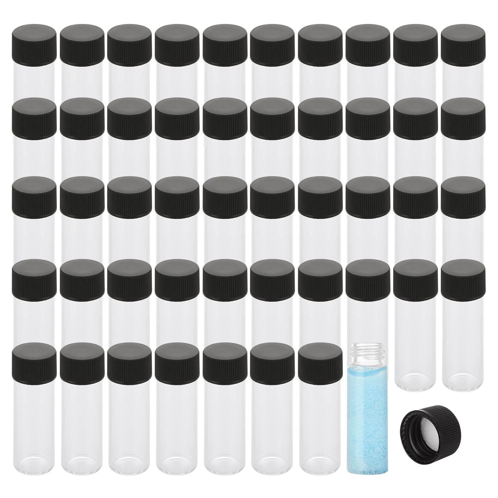 100Pcs 5ml Glass Vials with Screw Caps Small Bottles for Liquids,Small Liquid Sample Vial, for Oil Sample Aromatherapy Fragrance Vials Lightweight Perfume Travel