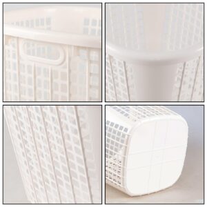 Ucake 6 Packs 50 Liter Plastic Laundry Basket Hamper with Handles, Tall Laundry Hamper Baskets, White