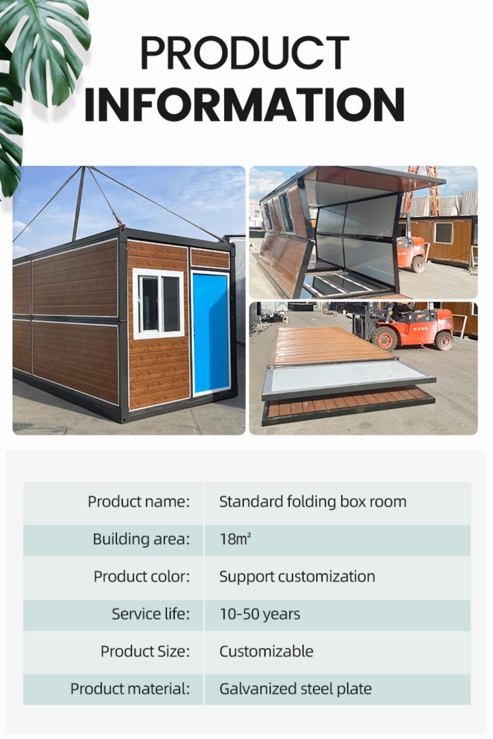 15㎡ Portable Folding Container House, Customizable, Expandable, Mobile Modular prefabricated Container Small House Suitable for Hotels, Stalls, Shops, Villas, Warehouses, etc.