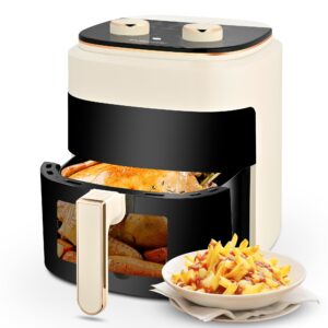 pukomc air fryer,8-in-1 with 4qt capacity,air fryer with adjustable temperature and time,non-stick and dishwasher-safe basket,beige