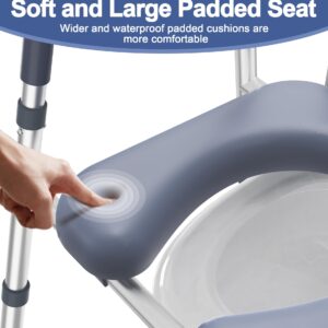 HOMLAND Toilet Seat Risers for Seniors, FSA/HSA Eligible Raised Toilet Seat with Handles & Padded Seat, Adjustable Height & Width, 400lb Handicap Elevated Toilet Seat for Elderly, Fit Any Toilet