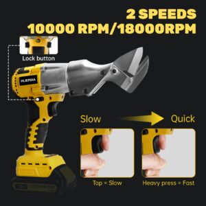 Cordless Sheet Metal Shear, Brushless Electric Metal Shears for Dewalt 20V Battery, 360 Degree Pivoting Head, 2 Variable Metal Shear Cutter Speed for Cutting Metal,Iron and Stainless(No Battery)