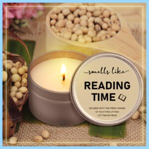 Nuanchu 8 Pcs Book Lover Candles Club Gifts 4 oz Book Scented Candle Reading Time Natural Soy Wax Candles for Book Lovers Librarian Bookish Club Gifts