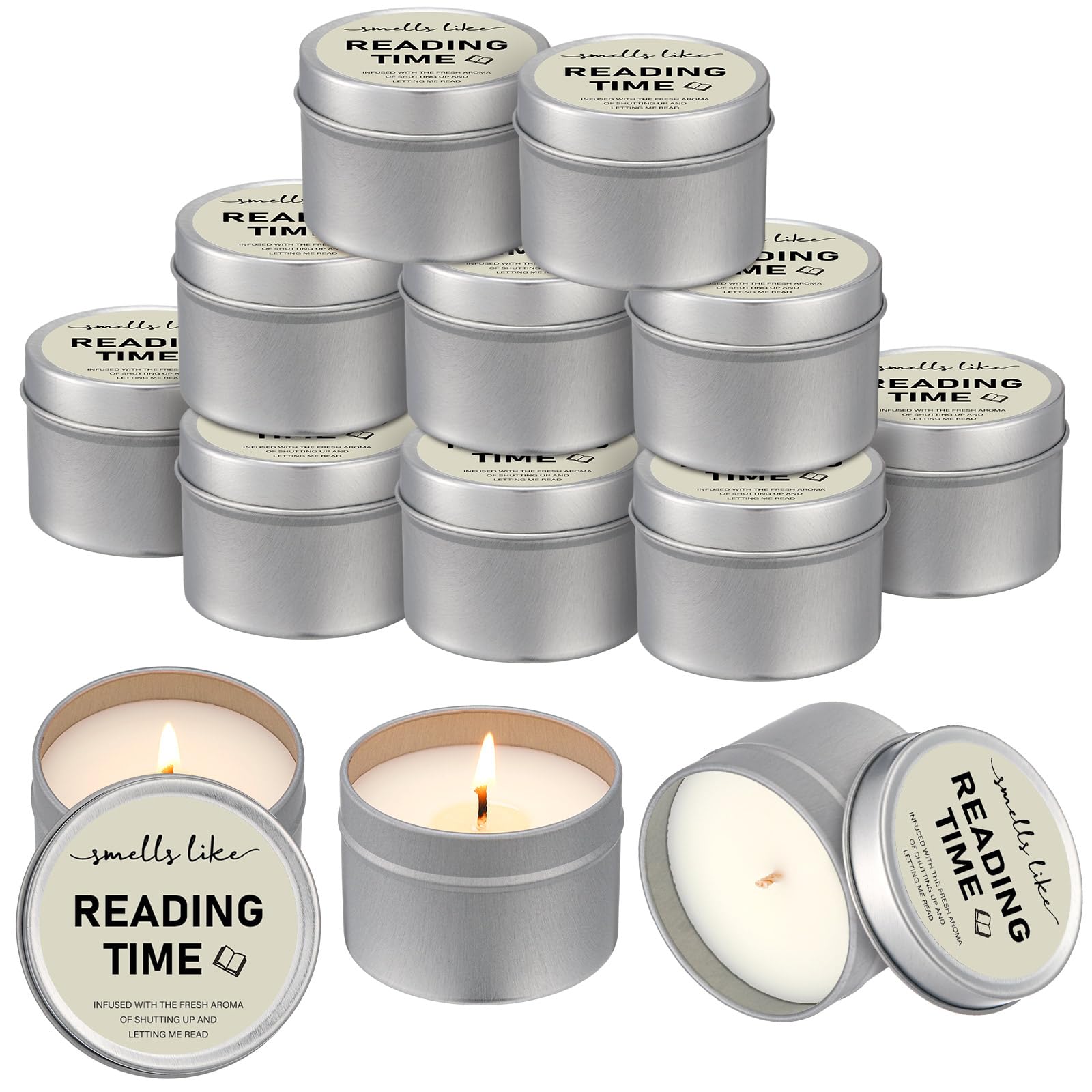 Nuanchu 8 Pcs Book Lover Candles Club Gifts 4 oz Book Scented Candle Reading Time Natural Soy Wax Candles for Book Lovers Librarian Bookish Club Gifts