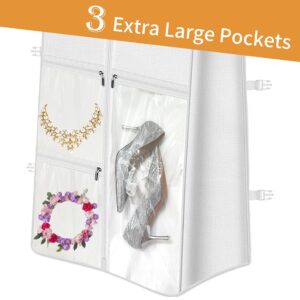 Portable Wedding Dress Garment Bag, 72 Inch Trifold Bridal Dress Bags for Gowns Long with Pockets and Handles, 10" Gusseted Dress Cover for Wedding Dress with Buckle