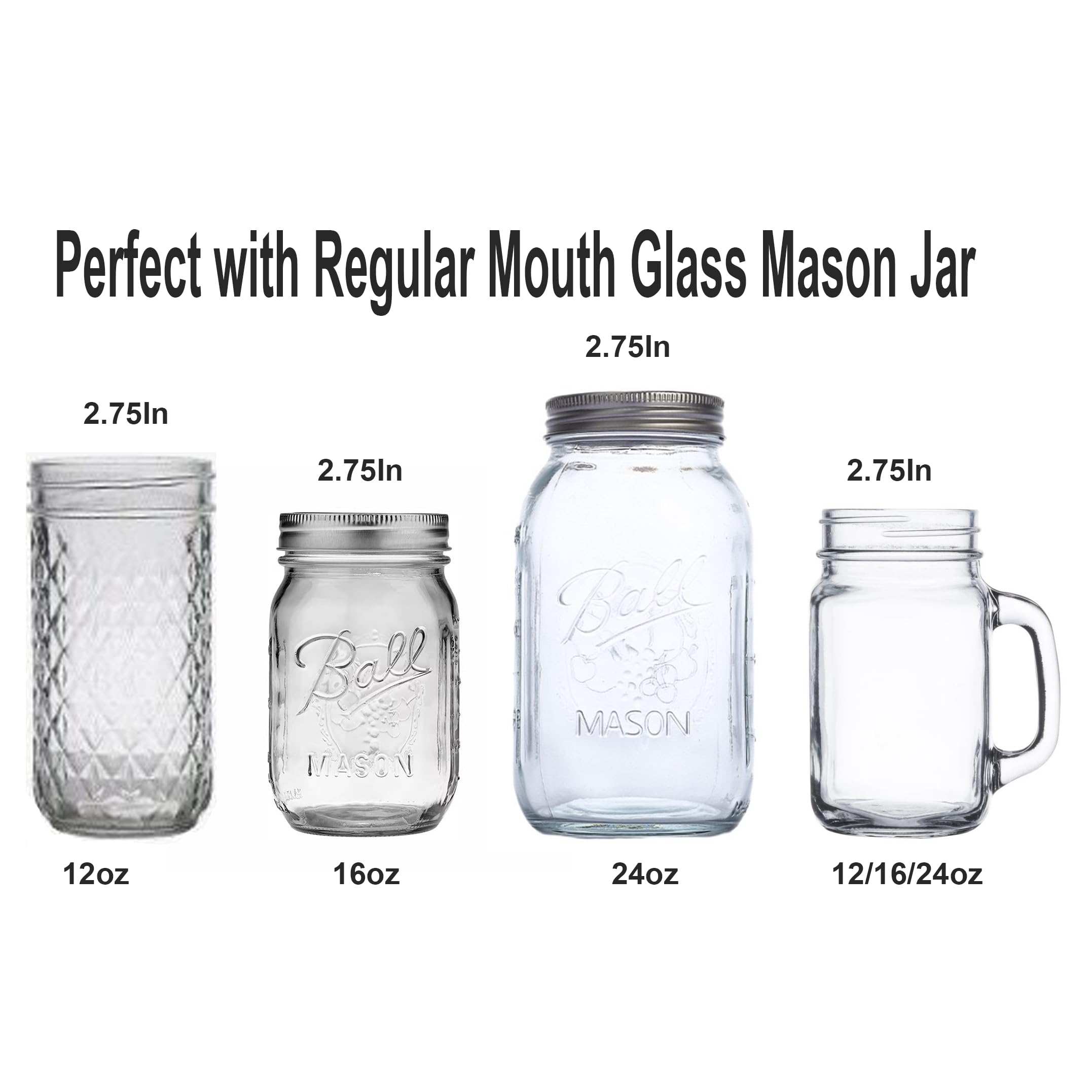 Auto-locking Free Flow Spout Pouring Cap 304 Stainless Steel for 2.75 Inch Regular Mouth Mason Jar Pour Oils,Moonshine,Vodka,Beverages,Coffee,Juices(NO JAR)