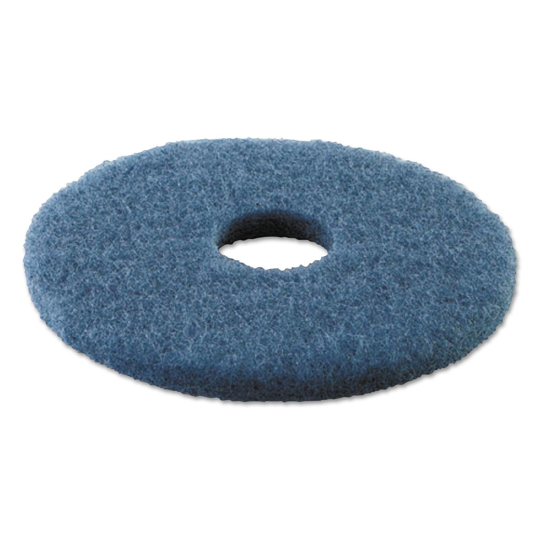 Boardwalk Scrubbing Floor Pads, 16" Diameter, Blue, 5/Carton