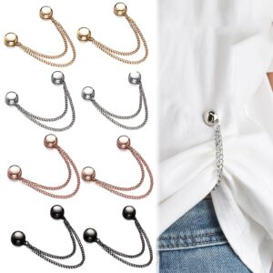 multi-function magnetic clothing clips, magnetic shirt clips for women clothing, t-shirt shortening magnetic closure for cinch t-shirt hems, collar, pants hems (8 pack)