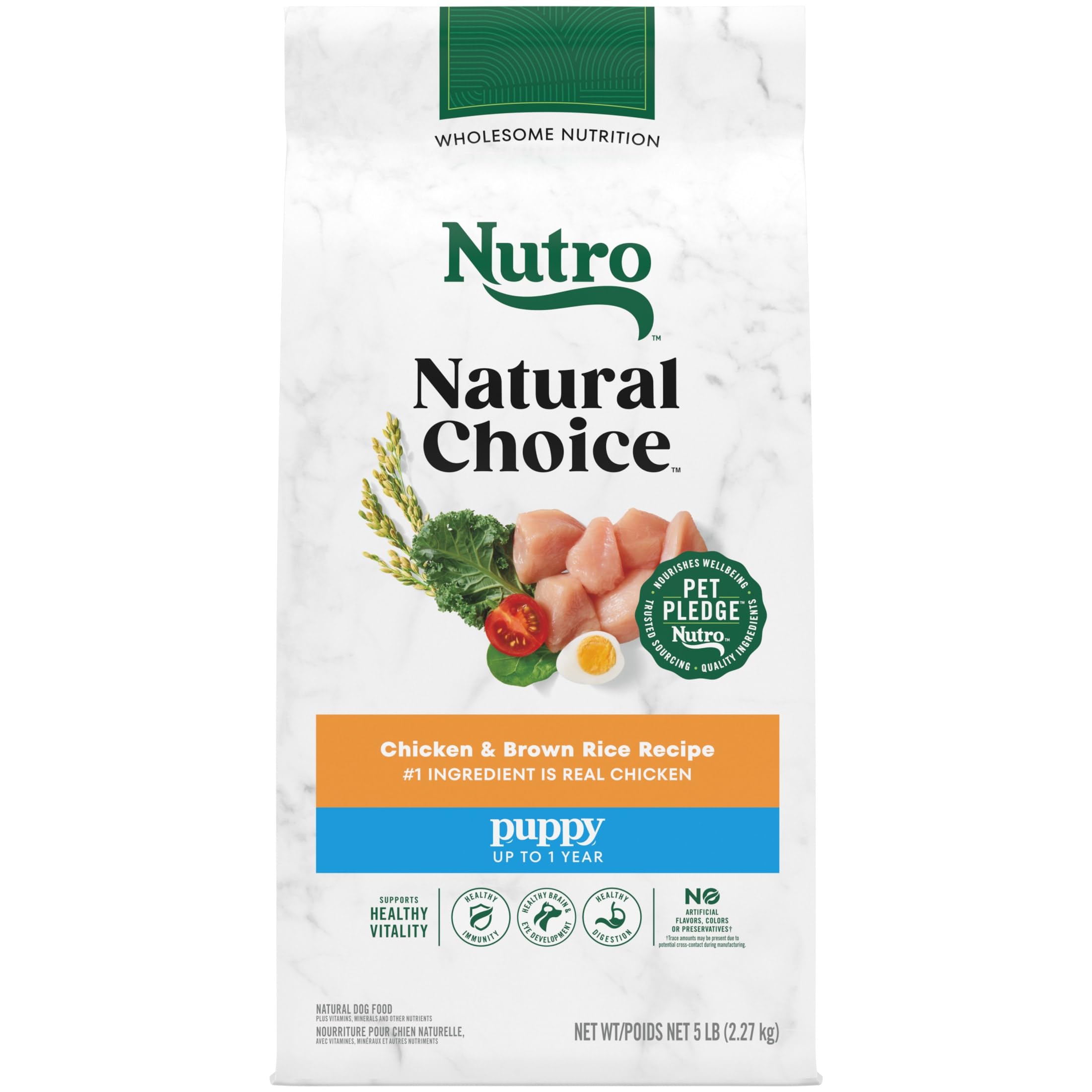 Natural Choice Puppy Dry Dog Food, Chicken and Brown Rice Recipe, Omega-3 Fatty Acids 100% Complete and Balanced Nutrition, 5 Lbs.