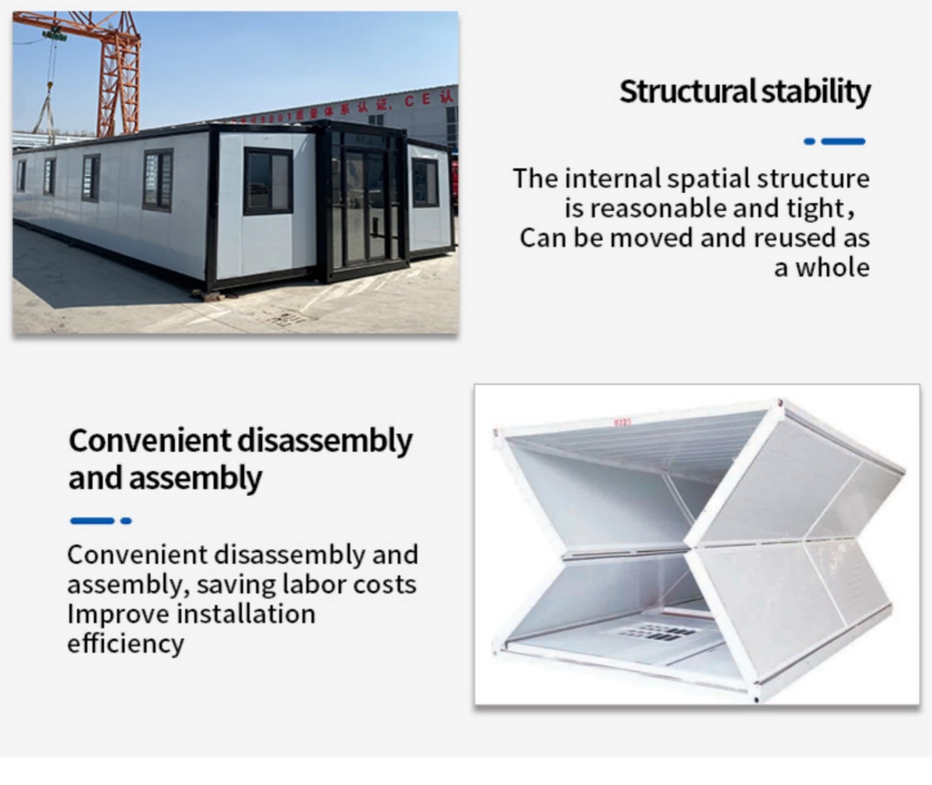 18㎡ Portable prefabricated Container Folding House | Customizable, Expandable, Movable, Stackable | Modular Container Folding Small House is Suitable for Hotels, Shops, Warehouses, Outdoors, etc.