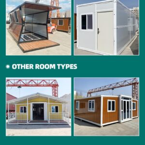 15㎡ Portable Folding Container House, Customizable, Expandable, Mobile Modular prefabricated Container Small House Suitable for Hotels, Stalls, Shops, Villas, Warehouses, etc.