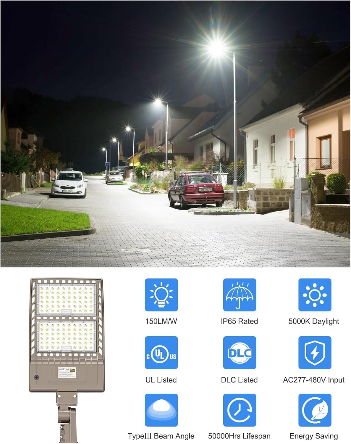 KUKUPPO 10 Pack 400W LED Parking Lot Light 60,000LM, DLC UL Listed Industrial Grade LED Shoebox Parking Pole Light 5000K IP65 Waterproof with Slip Fitter 110V 120V