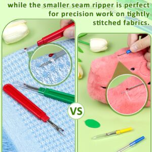 FIVEIZERO Seam Rippers for Sewing – 2 Big and 2 Small Stitch Remover Tools, Thread Ripper, Embroidery Removal Tool, with Needle Threaders, Thimbles, Tape Measure, Tailors Awl and Thread Snips