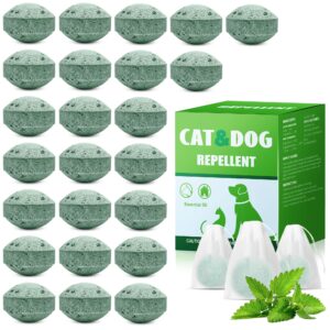 24 pack cats and dogs repellent balls for outdoor use, peppermint stray cat repellent outdoor to stop cat pee & dog digging, cat deterrents for furniture