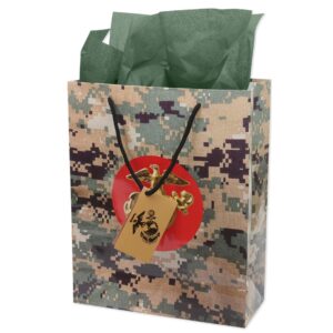 havercamp u.s. marines gift bag (1) usmc gift bags feature official marines coat of arms insignia and eagle & globe insignia. veterans gift bags, marine decorations for party (military camo)