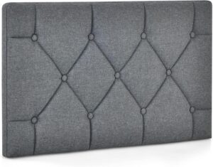 homgx upholstered twin/twin xl headboard, linen tufted button headboard for bedroom & guest room, wall-mounted single headboard, includes connecting device