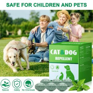 24 Pack Cats and Dogs Repellent Balls for Outdoor Use, Peppermint Stray Cat Repellent Outdoor to Stop Cat Pee & Dog Digging, Cat Deterrents for Furniture