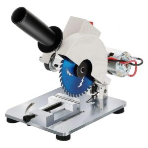 4" mini chop saw, 9000 rpm – adjustable 0-45° angle & height miter saw, versatile micro cutter for crafts – ideal for soft metal, wood, aluminum – 110v, includes 3 blades