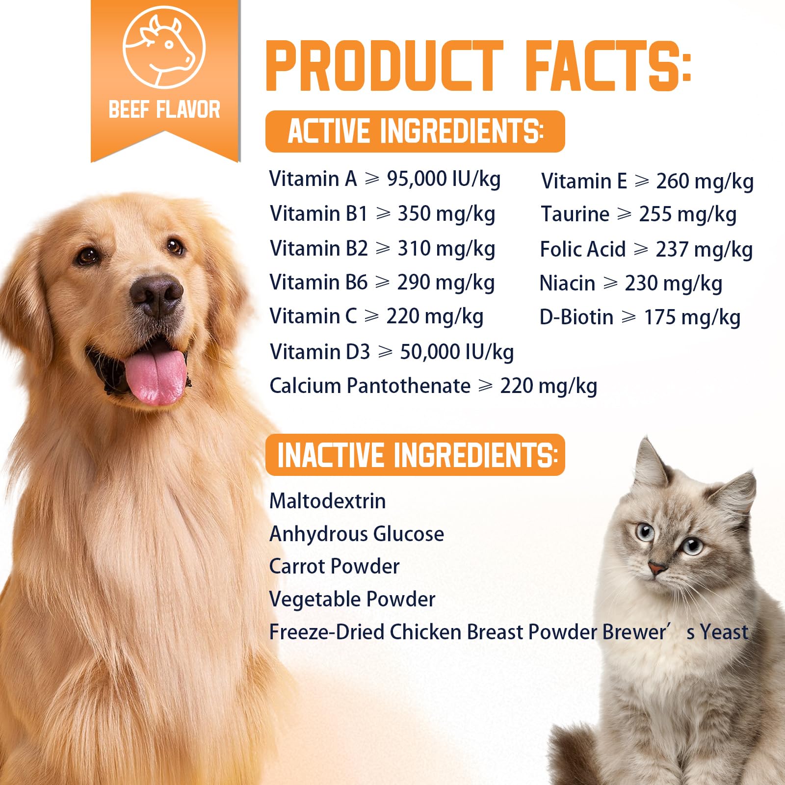 Pet Nutritional 12-in-1 Multivitamin Supplement Tablets for Dogs& Cats, Supports Immune, Skin, Gut Health with Vitamins A, B, C, D, E & Minerals, 150 Tablets