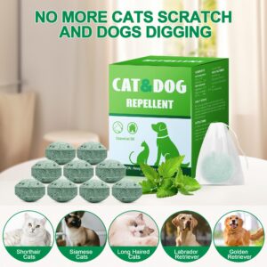 24 Pack Cats and Dogs Repellent Balls for Outdoor Use, Peppermint Stray Cat Repellent Outdoor to Stop Cat Pee & Dog Digging, Cat Deterrents for Furniture