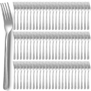 minatee 100 pieces dinner forks bulk set 6.9 inches stainless steel metal forks flatware fork silverware salad forks table fork mirror polished for home restaurant eating kitchen utensils