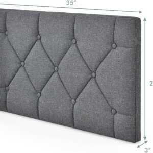 HOMGX Upholstered Twin/Twin XL Headboard, Linen Tufted Button Headboard for Bedroom & Guest Room, Wall-Mounted Single Headboard, Includes Connecting Device